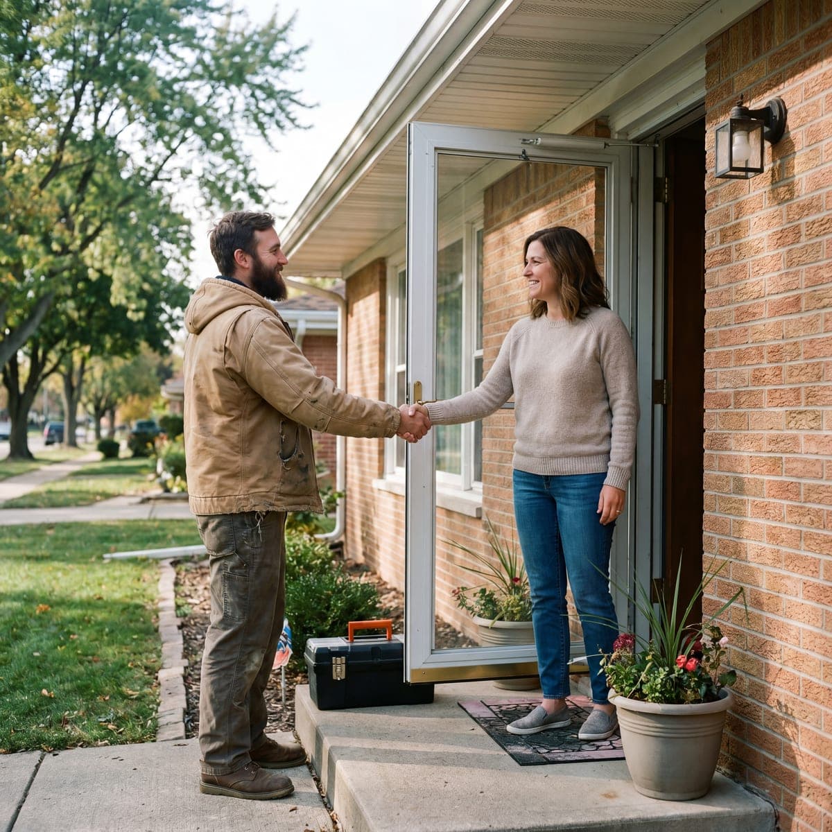 Technician arriving at a Columbus home for a free assessment